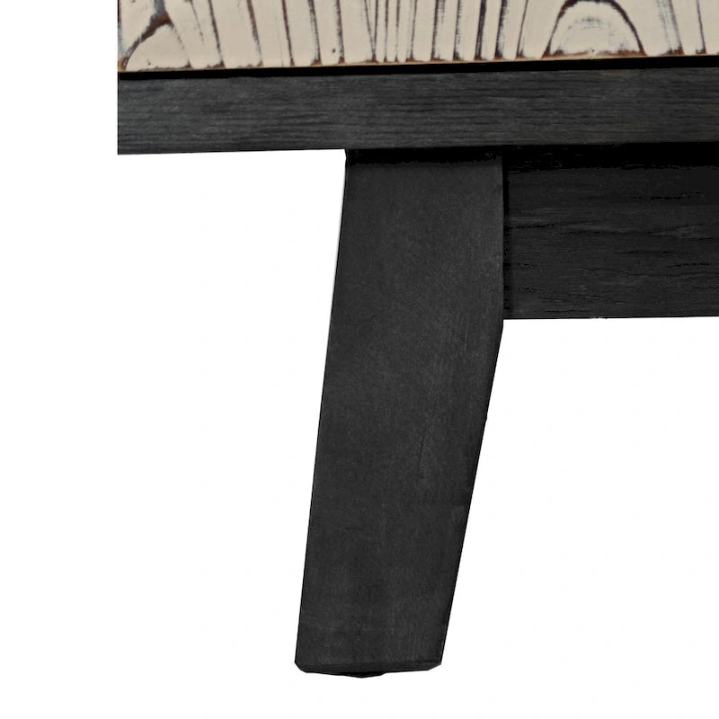 Credenza vintage a 4 ante marrone/nera, montaggio da 1 persona