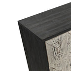 Credenza vintage a 4 ante marrone/nera, montaggio da 1 persona
