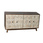 Credenza vintage a 4 ante marrone/nera, montaggio da 1 persona