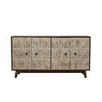 Credenza vintage a 4 ante marrone/nera, montaggio da 1 persona