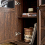 Credenza/Buffet a 3 ante grigio slavato/espresso, assemblaggio da 1 persona