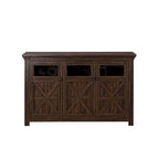 Credenza/Buffet a 3 ante grigio slavato/espresso, assemblaggio da 1 persona