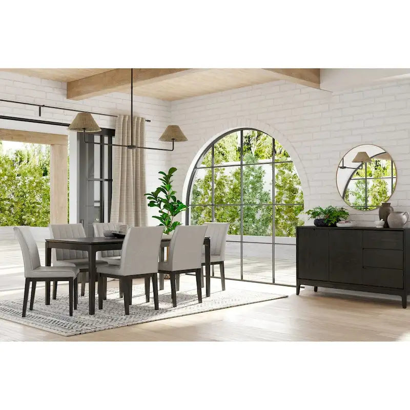Credenza Vintage Nera a 3 Cassetti e 2 Ante, in Legno