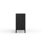Credenza Vintage Nera a 3 Cassetti e 2 Ante, in Legno