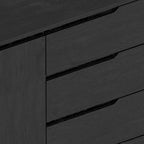 Credenza Vintage Nera a 3 Cassetti e 2 Ante, in Legno