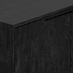 Credenza Vintage Nera a 3 Cassetti e 2 Ante, in Legno