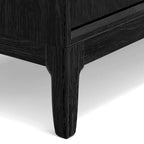 Credenza Vintage Nera a 3 Cassetti e 2 Ante, in Legno
