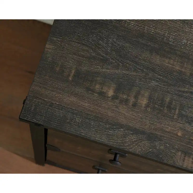 Armadietto portadocumenti laterale a 2 cassetti Carbon Oak, legno e metallo, 1 persona