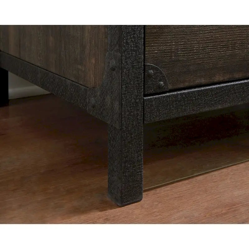 Armadietto portadocumenti laterale a 2 cassetti Carbon Oak, legno e metallo, 1 persona