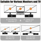 Supporto/rialzo monitor in acciaio nero con cassetti, utente singolo