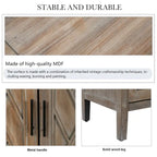 Madia a 4 ante in legno di abete, colore caffè/marrone/nero, stile rustico