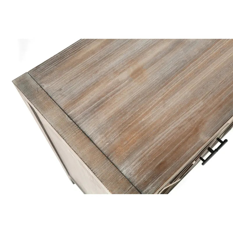 Madia a 4 ante in legno di abete, colore caffè/marrone/nero, stile rustico