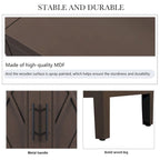 Madia a 4 ante in legno di abete, colore caffè/marrone/nero, stile rustico