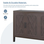 Madia a 4 ante in legno di abete, colore caffè/marrone/nero, stile rustico