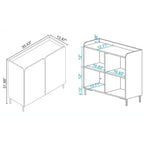 Mobiletto d'Appoggio Moderno di Metà Secolo, Bianco/Nero, Set da 2