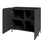 Mobiletto d'Appoggio Moderno di Metà Secolo, Bianco/Nero, Set da 2