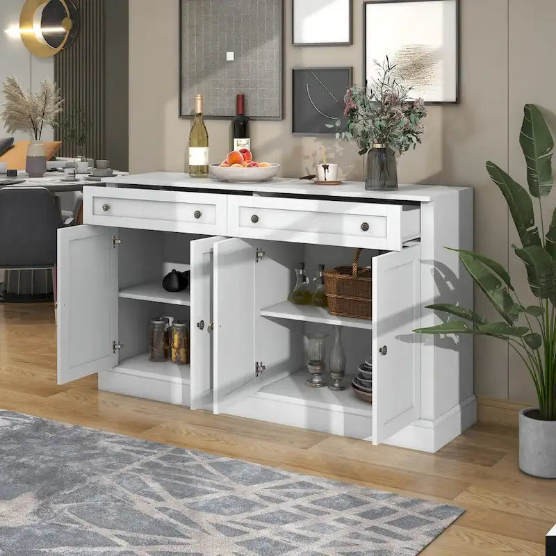 Madia a buffet bianca a 6 ante con 2 cassetti