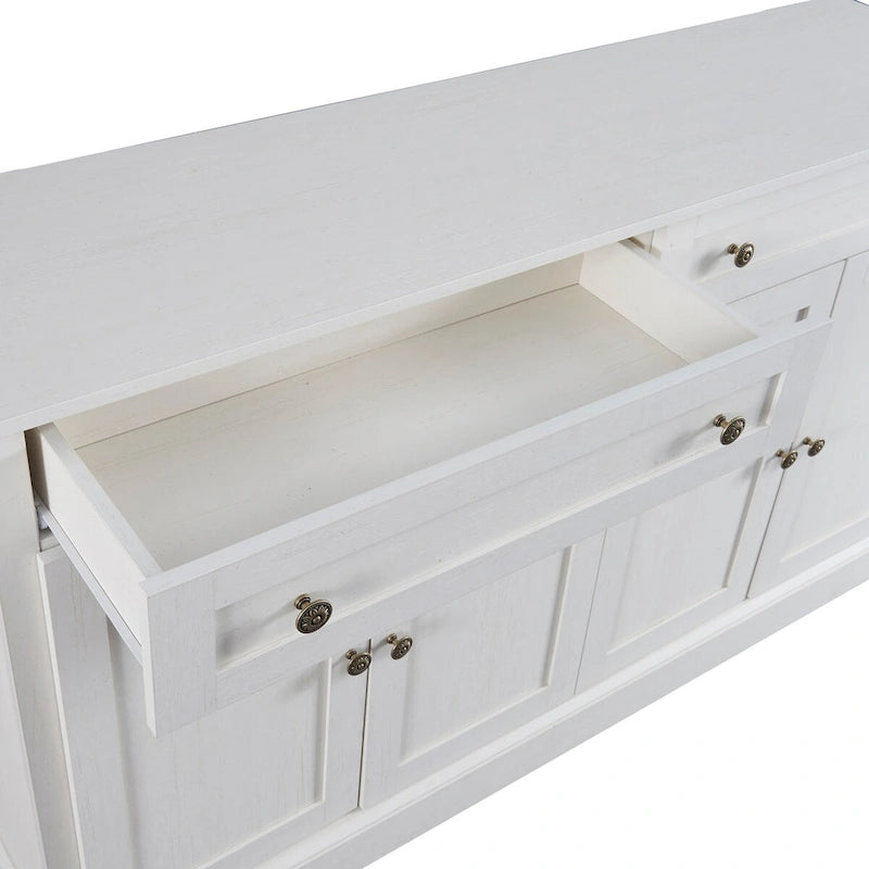 Madia a buffet bianca a 6 ante con 2 cassetti