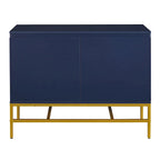 Madia a due ante blu navy/nera con gambe in metallo dorato, singola
