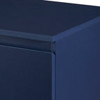 Madia a due ante blu navy/nera con gambe in metallo dorato, singola