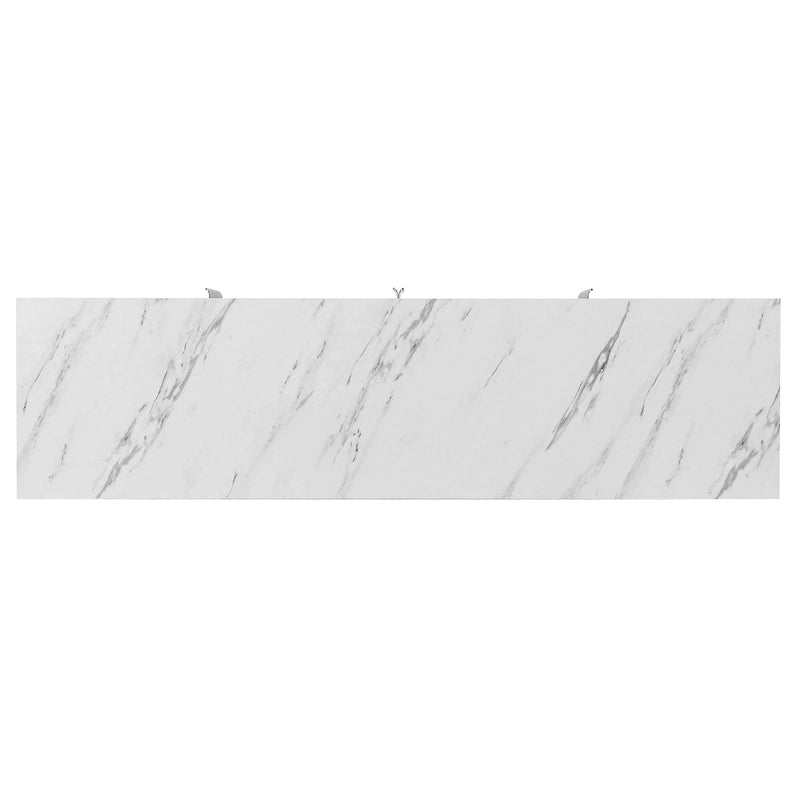 Credenza a 3 ante a righe bianche e nere con gambe dorate - 119.9L x 41.9W x 93H