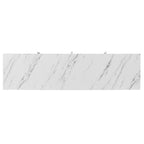 Credenza a 3 ante a righe bianche e nere con gambe dorate - 119.9L x 41.9W x 93H