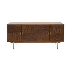 Madia in noce, acacia e rattan, stile Mid-Century