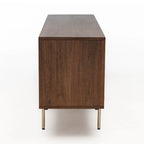 Madia in noce, acacia e rattan, stile Mid-Century