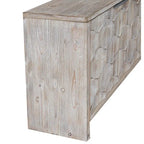 Armário aparador de madeira com 4 portas, estilo quinta, acabamento de madeira natural/preto antigo, para 1 espaço