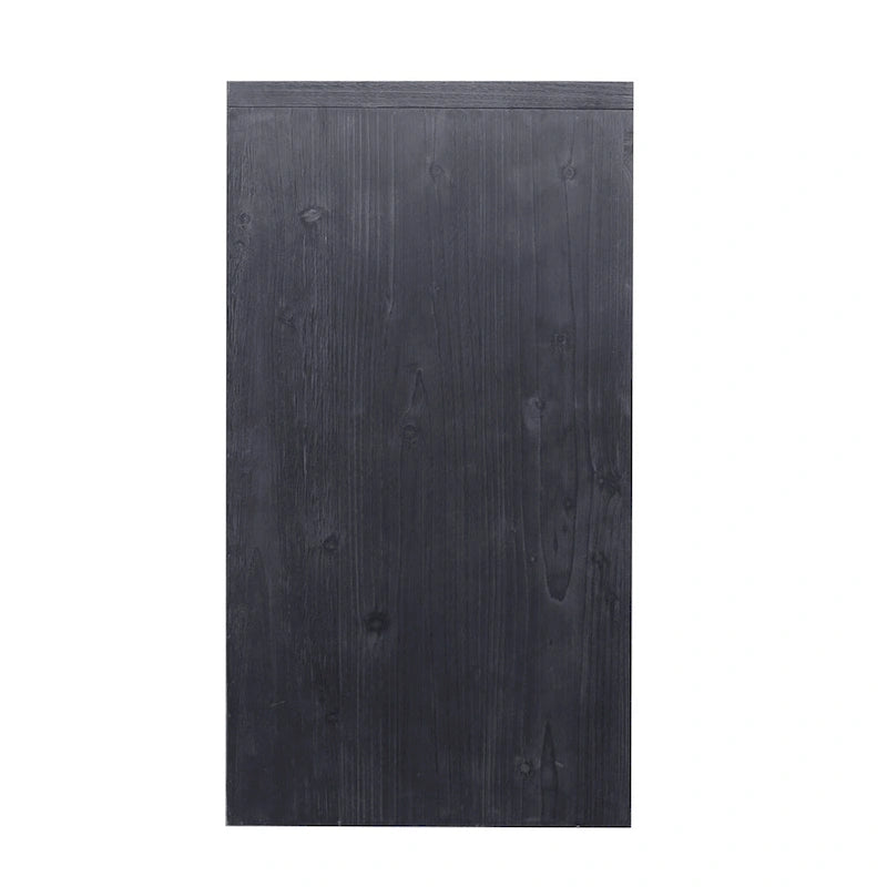 Armário aparador de madeira com 4 portas, estilo quinta, acabamento de madeira natural/preto antigo, para 1 espaço