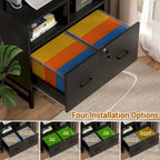 Credenza / Madia da fattoria grigia / nera con cassetti chiudibili a chiave e stazione USB – Ufficio domestico per 1 persona