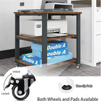 Carrello Stampante Rotante a 3 Livelli, Retrò/Nero/Bianco, 50×50×57,5 cm, Montaggio 1 Persona