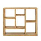 Libreria aperta a 7 cubi Nera / Legno Naturale, Scaffale da esposizione a terra