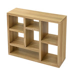 Libreria aperta a 7 cubi Nera / Legno Naturale, Scaffale da esposizione a terra