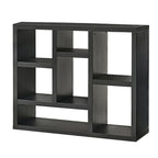 Libreria aperta a 7 cubi Nera / Legno Naturale, Scaffale da esposizione a terra