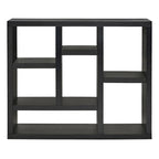 Libreria aperta a 7 cubi Nera / Legno Naturale, Scaffale da esposizione a terra