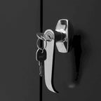 Armadietto in acciaio nero, chiudibile a chiave a 2 ante, 2 ripiani regolabili, montaggio in 1 persona