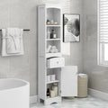 Mobiletto da bagno autoportante bianco/grigio con cassetto