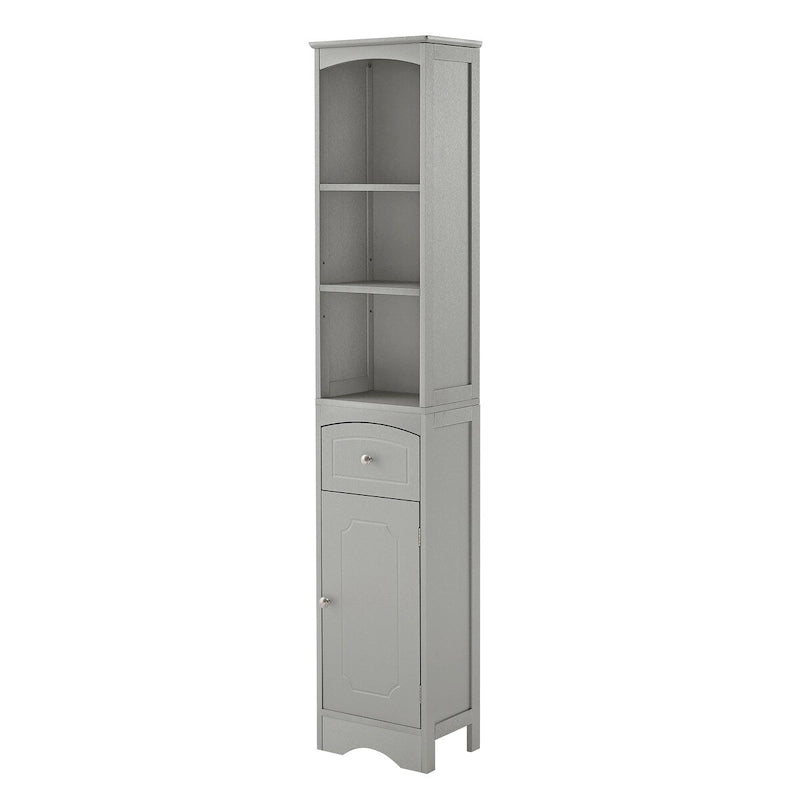 Mobiletto da bagno autoportante bianco/grigio con cassetto