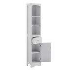 Mobiletto da bagno autoportante bianco/grigio con cassetto