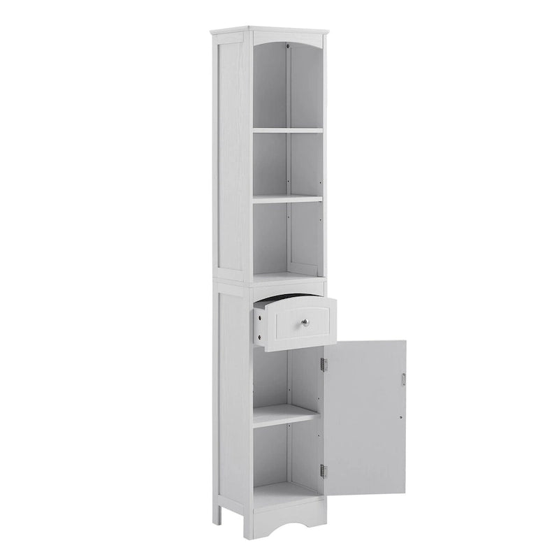 Mobiletto da bagno autoportante bianco/grigio con cassetto