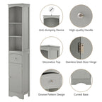 Mobiletto da bagno autoportante bianco/grigio con cassetto