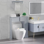 Armadietto salvaspazio da bagno sopra WC grigio con anta scorrevole, da terra, 1 persona