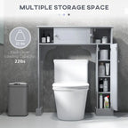 Armadietto salvaspazio da bagno sopra WC grigio con anta scorrevole, da terra, 1 persona