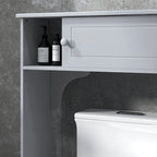 Armadietto salvaspazio da bagno sopra WC grigio con anta scorrevole, da terra, 1 persona