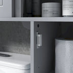 Armadietto salvaspazio da bagno sopra WC grigio con anta scorrevole, da terra, 1 persona