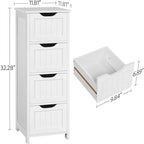 Mobiletto a terra con 2 cassetti bianco con finitura in legno