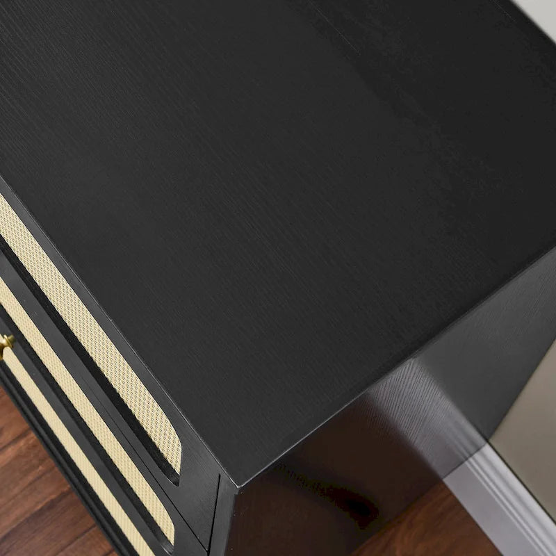 Cassettiera a 6 cassetti in rattan (Nero / Marrone / Naturale), Adatta per 2