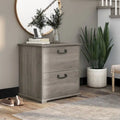 Classificatore laterale da fattoria a 2 cassetti, rovere bianco lino/grigio driftwood – 1 utente