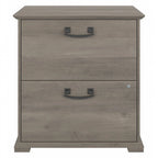 Classificatore laterale da fattoria a 2 cassetti, rovere bianco lino/grigio driftwood – 1 utente